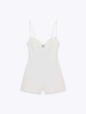 ZARA Cut Out Short Jumpsuit Greece Vacation Mykonos Travel Summer  8079/111